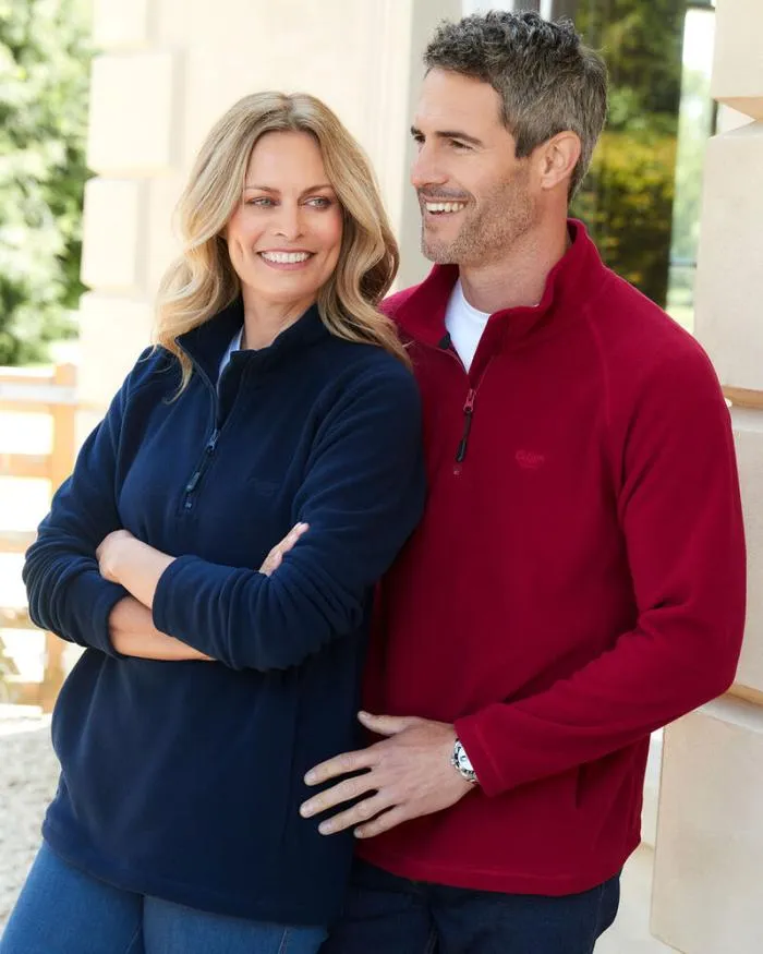 Cotton Traders Tops and TShirts Recycled Microfleece Half Zip Top 8211 WomenMenUnisex
