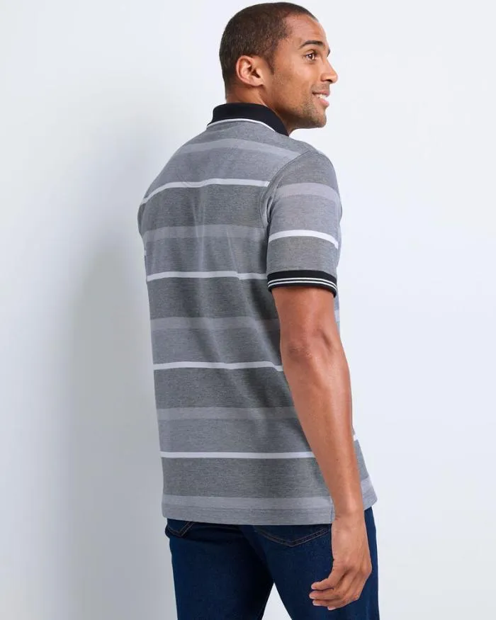 Cotton Traders Tops and TShirts Signature Short Sleeve Birdseye Stripe Polo Shirt 8211 Men