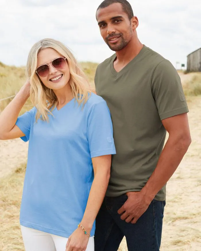 Cotton Traders Tops and TShirts VNeck TShirt 8211 WomenMenUnisex
