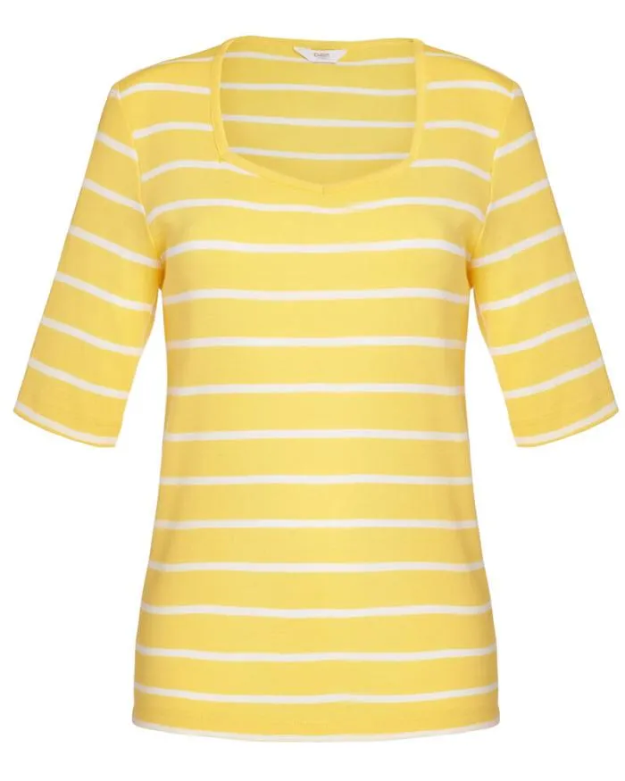 Cotton Traders Tops and TShirts Wrinkle Free Sleeve Sweetheart Neck Stripe Top 8211 Women