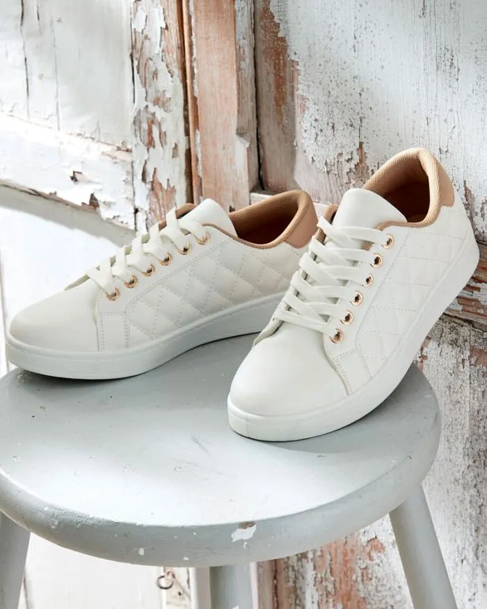 Cotton Traders Trainers Quilted LaceUp Trainers 8211 Women