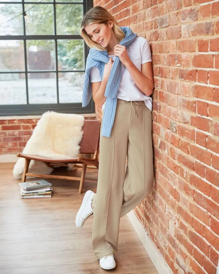 Cotton Traders Trousers Forever Flattering WideLeg Trousers 8211 Women
