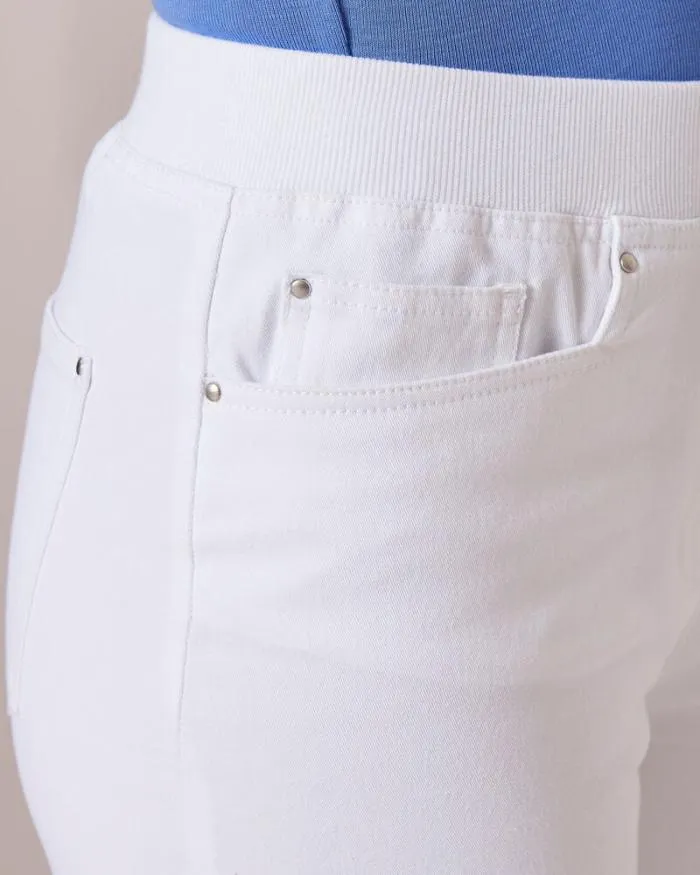 Cotton Traders Trousers Premium PullOn Rib Waist Twill Crop Jeans 8211 Women
