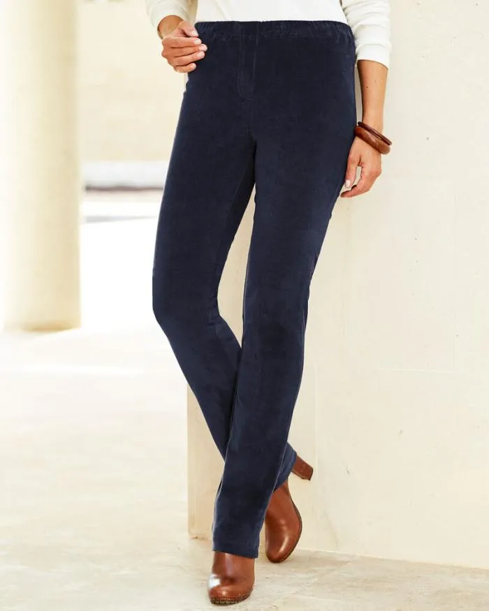 Cotton Traders Trousers PullOn Stretch Cord Trousers 8211 Women