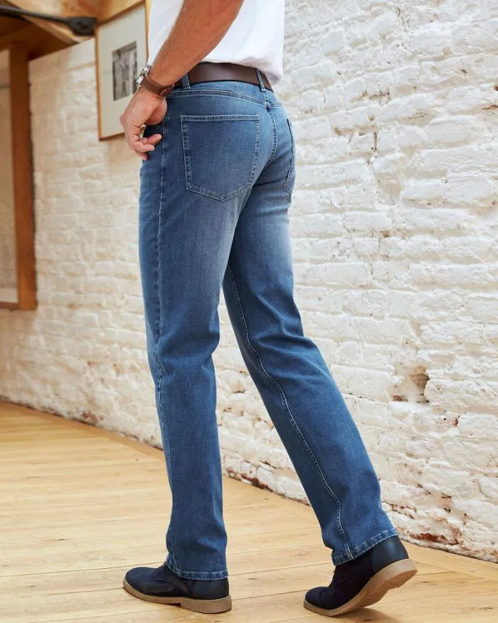 Cotton Traders Trousers Ultimate 4Way Stretch Straight Fit Jeans 8211 Men