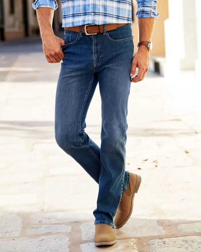 Cotton Traders Trousers Ultimate 4Way Stretch Straight Fit Jeans 8211 Men