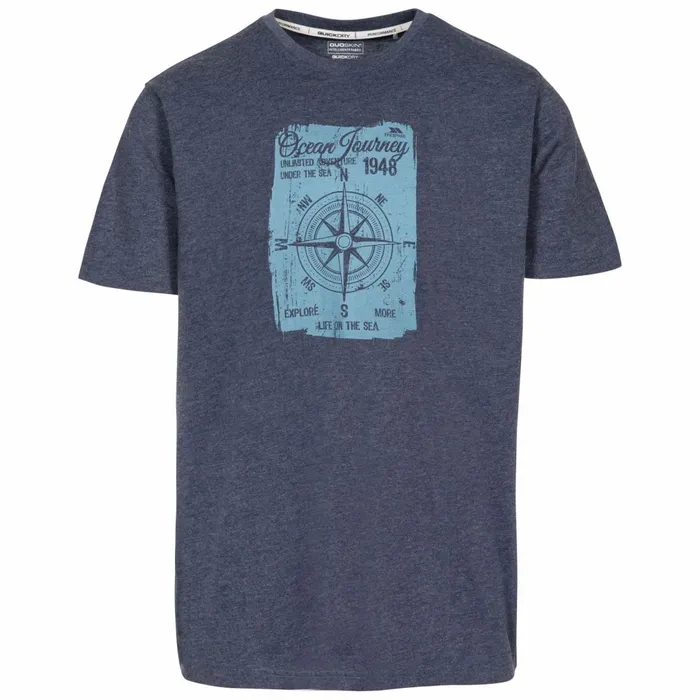 Course Printed Casual TShirt Navy Marl Men Trespass TShirts