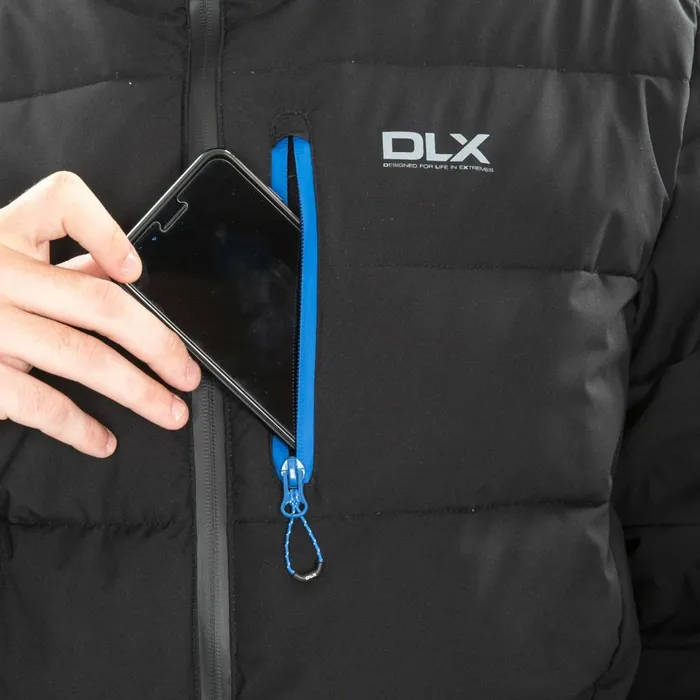 Crane DLX Hooded Down Jacket Black Men Trespass Casual Jackets