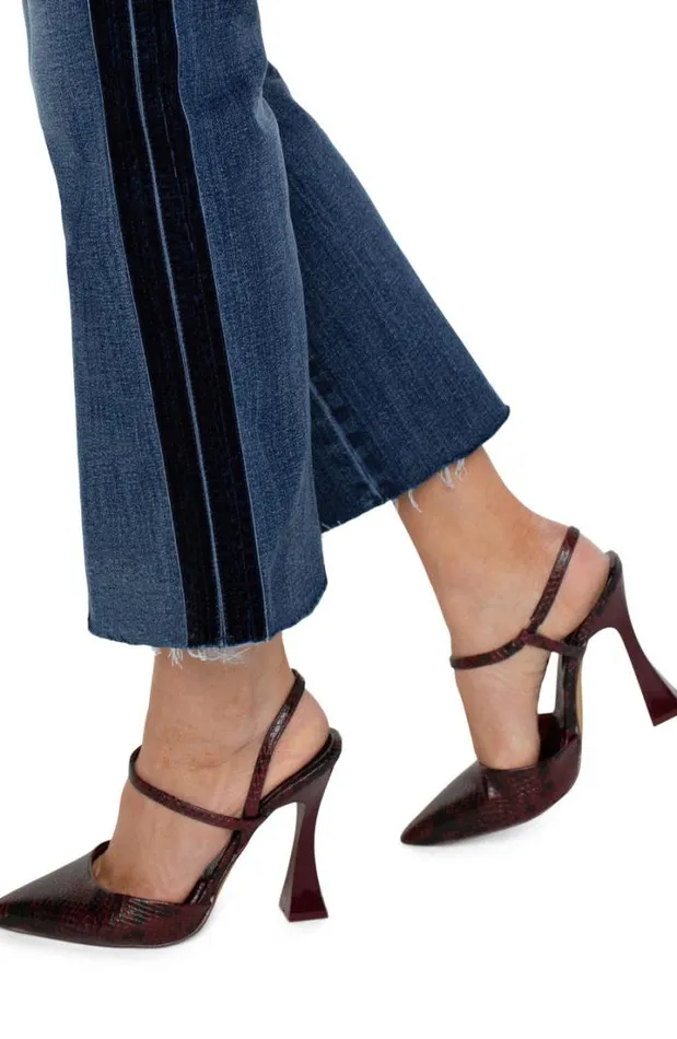 CROPS Women Liverpool Los Angeles HANNAH CROP FLARE WITH VELVET TRIM Gilmore
