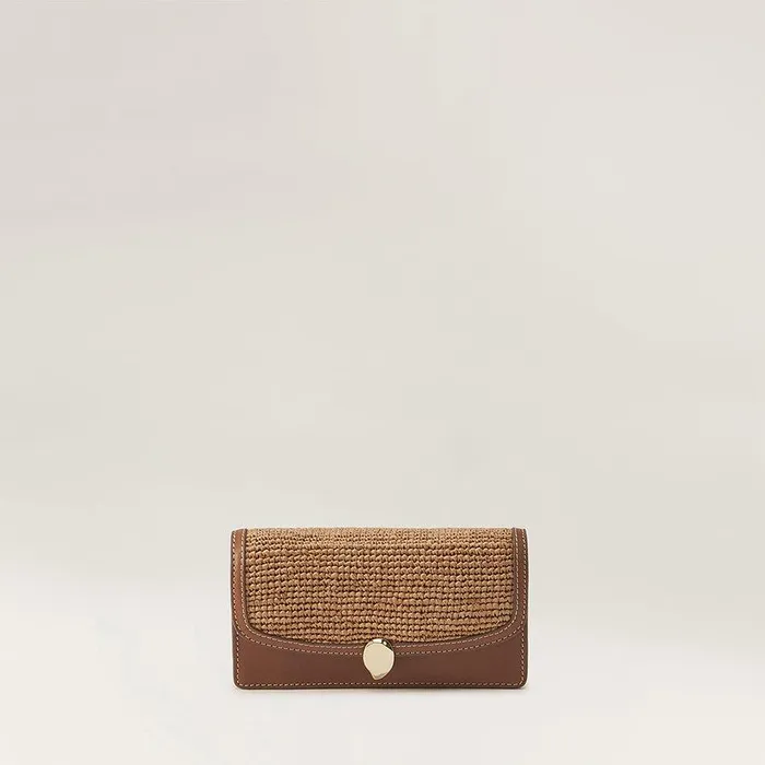 Cross Body Bags Bags Helen Kaminski Adelie Wallet With Raffia Cuoio Nougat