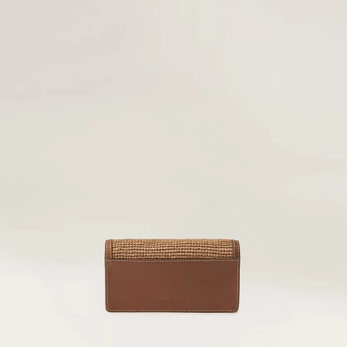 Cross Body Bags Bags Helen Kaminski Adelie Wallet With Raffia Cuoio Nougat