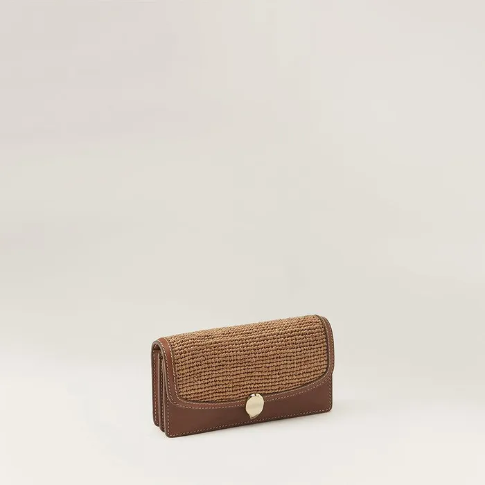 Cross Body Bags Bags Helen Kaminski Adelie Wallet With Raffia Cuoio Nougat