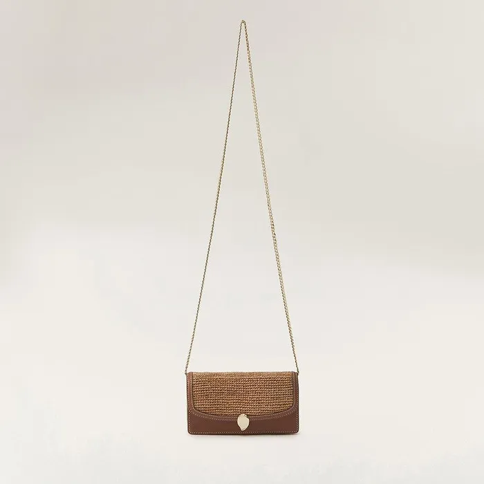 Cross Body Bags Bags Helen Kaminski Adelie Wallet With Raffia Cuoio Nougat