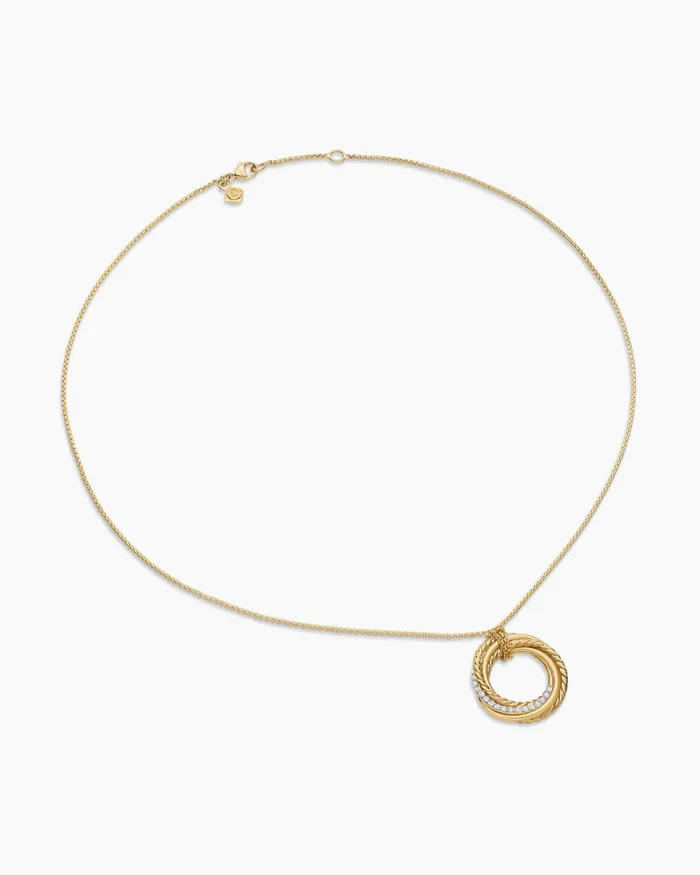 Crossover Pendant Necklace In 18K Yellow Gold With Diamonds 21mm Women David Yurman Pendant Crossover Pendant Necklace In 18K Yellow Gold With Diamonds 21mm Women David Yurman Pendant