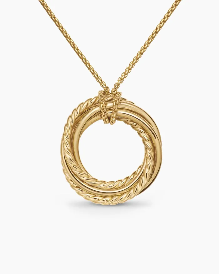 Crossover Pendant Necklace In 18K Yellow Gold With Diamonds 21mm Women David Yurman Pendant Crossover Pendant Necklace In 18K Yellow Gold With Diamonds 21mm Women David Yurman Pendant