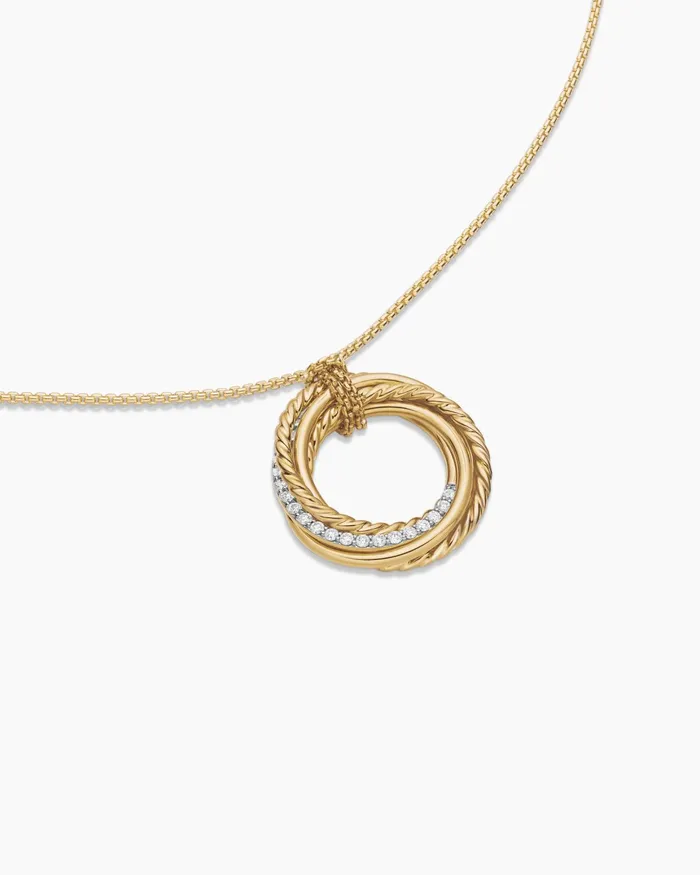 Crossover Pendant Necklace In 18K Yellow Gold With Diamonds 21mm Women David Yurman Pendant Crossover Pendant Necklace In 18K Yellow Gold With Diamonds 21mm Women David Yurman Pendant