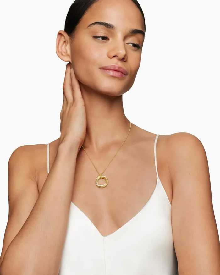Crossover Pendant Necklace In 18K Yellow Gold With Diamonds 21mm Women David Yurman Pendant Crossover Pendant Necklace In 18K Yellow Gold With Diamonds 21mm Women David Yurman Pendant