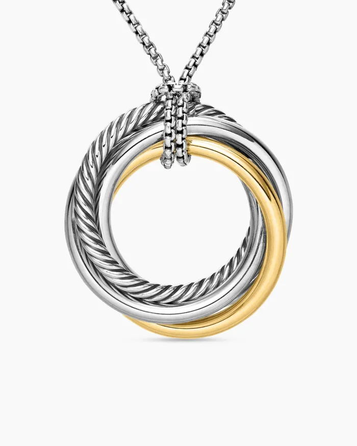 Crossover Pendant Necklace In Sterling Silver With 14K Yellow Gold 37mm Women David Yurman Pendant Crossover Pendant Necklace In Sterling Silver With 14K Yellow Gold 37mm Women David Yurman Pendant