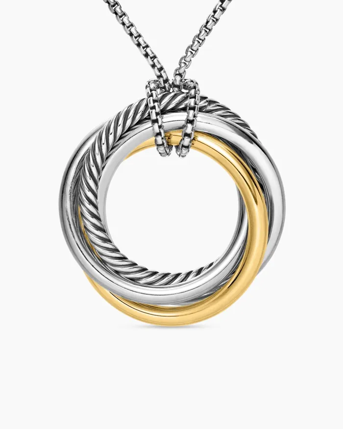 Crossover Pendant Necklace In Sterling Silver With 14K Yellow Gold 37mm Women David Yurman Pendant Crossover Pendant Necklace In Sterling Silver With 14K Yellow Gold 37mm Women David Yurman Pendant