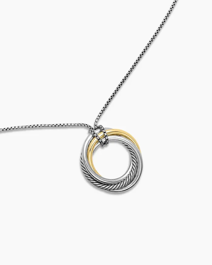 Crossover Pendant Necklace In Sterling Silver With 14K Yellow Gold 37mm Women David Yurman Pendant Crossover Pendant Necklace In Sterling Silver With 14K Yellow Gold 37mm Women David Yurman Pendant