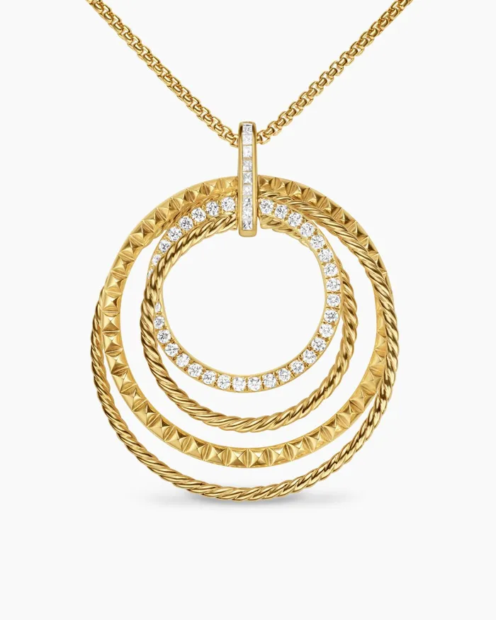 Crossover Trio Pendant Necklace In 18K Yellow Gold With Diamonds 395mm Women David Yurman Pendant Crossover Trio Pendant Necklace In 18K Yellow Gold With Diamonds 395mm Women David Yurman Pendant