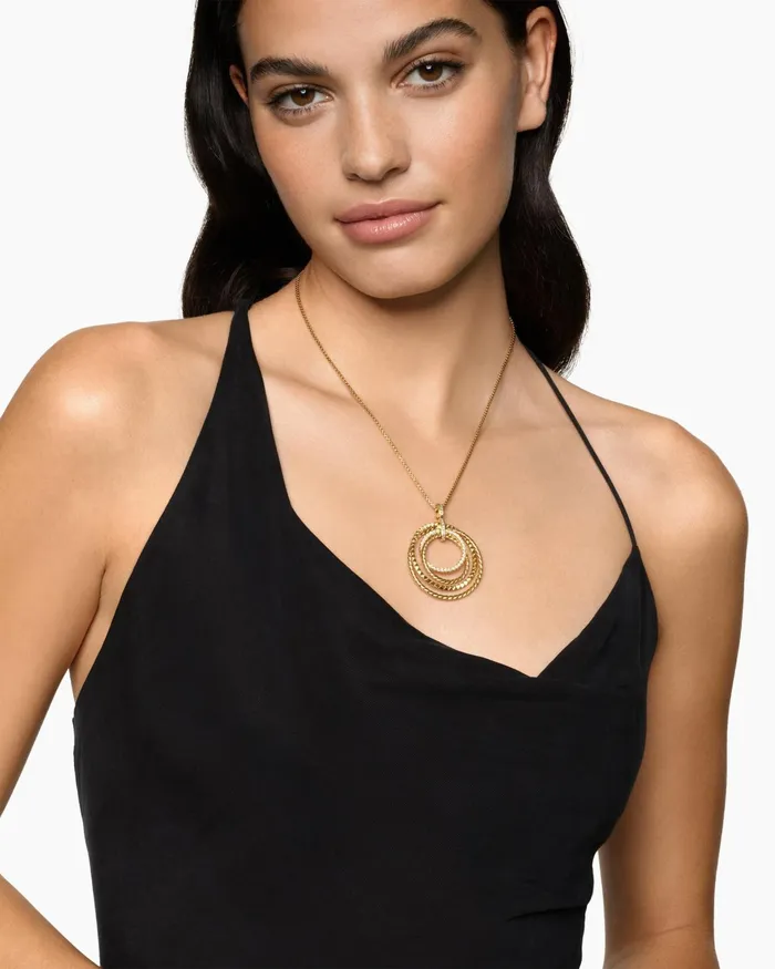 Crossover Trio Pendant Necklace In 18K Yellow Gold With Diamonds 395mm Women David Yurman Pendant Crossover Trio Pendant Necklace In 18K Yellow Gold With Diamonds 395mm Women David Yurman Pendant