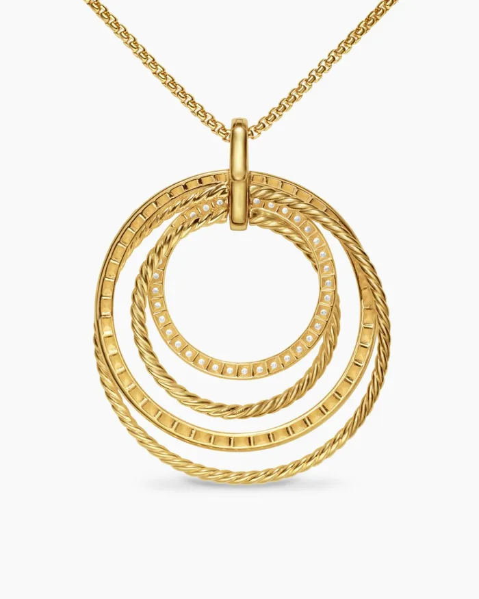 Crossover Trio Pendant Necklace In 18K Yellow Gold With Diamonds 395mm Women David Yurman Pendant Crossover Trio Pendant Necklace In 18K Yellow Gold With Diamonds 395mm Women David Yurman Pendant