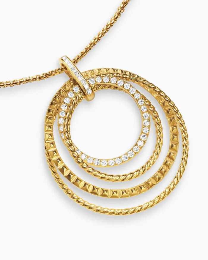 Crossover Trio Pendant Necklace In 18K Yellow Gold With Diamonds 395mm Women David Yurman Pendant Crossover Trio Pendant Necklace In 18K Yellow Gold With Diamonds 395mm Women David Yurman Pendant