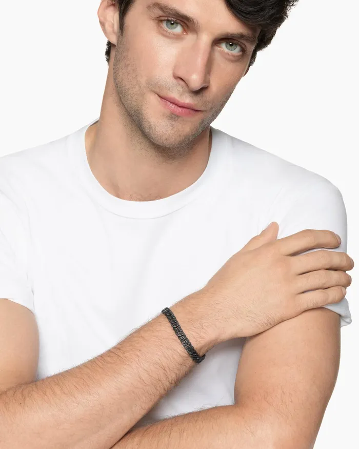 Curb Chain Bracelet In Black Titanium 8mm Men David Yurman Chain