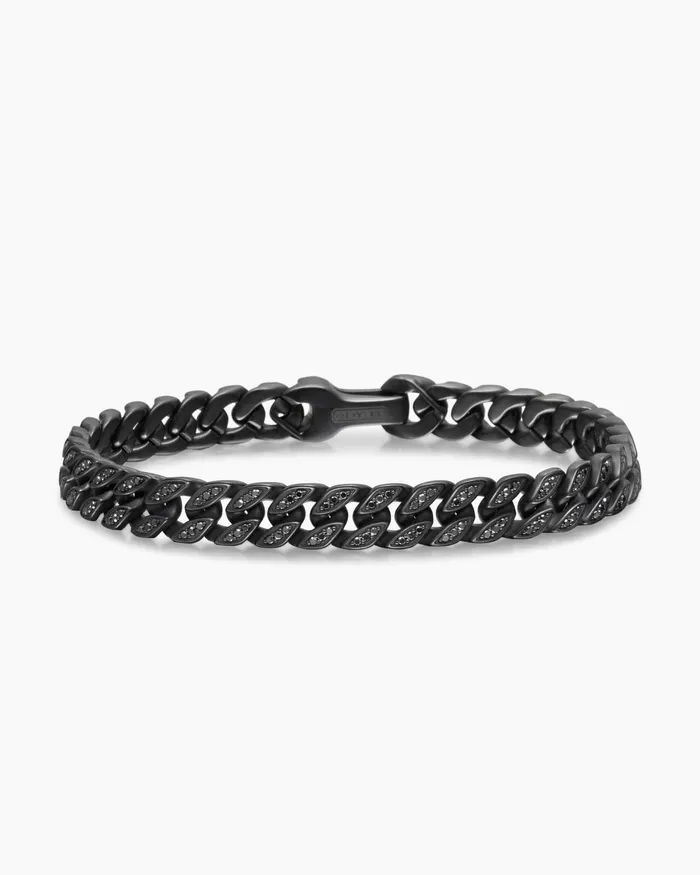 Curb Chain Bracelet In Black Titanium 8mm Men David Yurman Chain