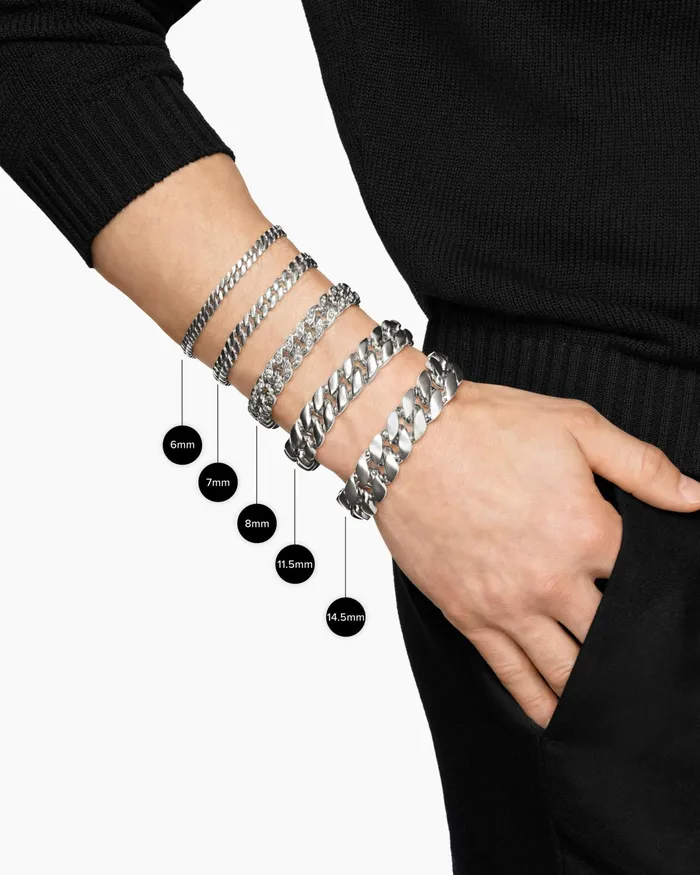 Curb Chain Bracelet In Black Titanium 8mm Men David Yurman Chain