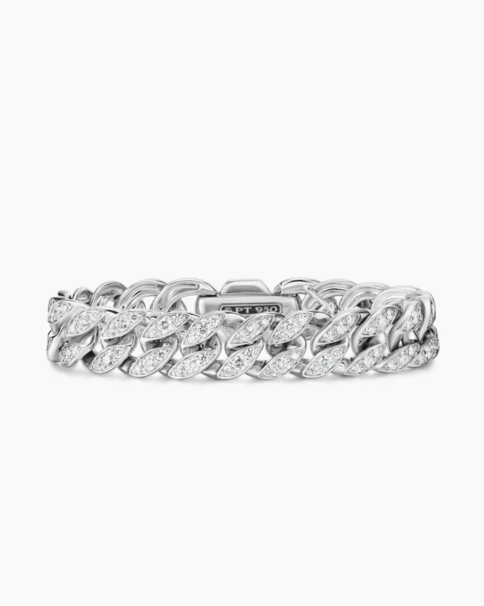 Curb Chain Bracelet In Platinum With Diamonds 115mm Women David Yurman Chain