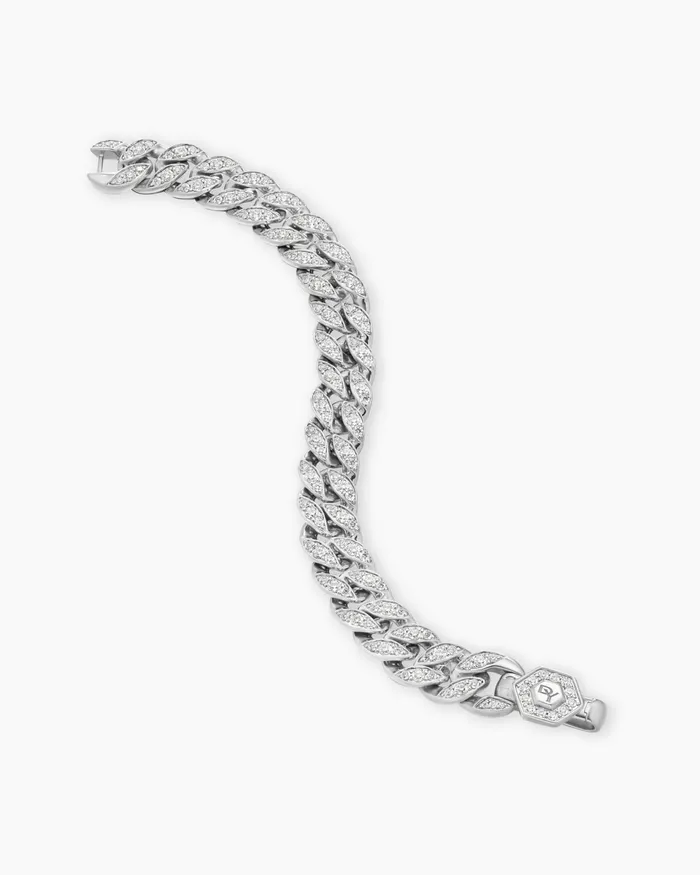 Curb Chain Bracelet In Platinum With Diamonds 115mm Women David Yurman Chain Curb Chain Bracelet In Platinum With Diamonds 115mm Women David Yurman Chain