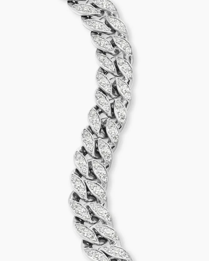 Curb Chain Bracelet In Platinum With Diamonds 115mm Women David Yurman Chain Curb Chain Bracelet In Platinum With Diamonds 115mm Women David Yurman Chain