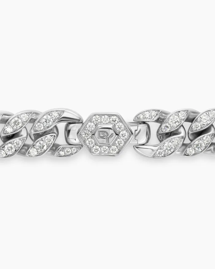 Curb Chain Bracelet In Platinum With Diamonds 115mm Women David Yurman Chain Curb Chain Bracelet In Platinum With Diamonds 115mm Women David Yurman Chain