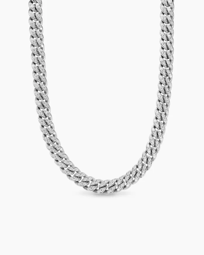 Curb Chain Necklace In Platinum With Diamonds 115mm Women David Yurman Chain