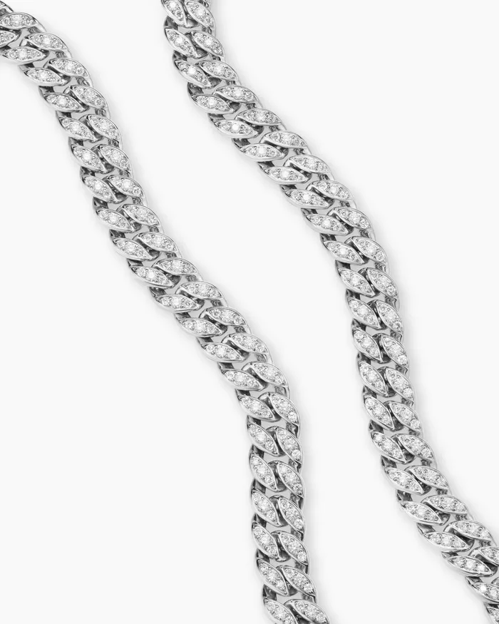 Curb Chain Necklace In Platinum With Diamonds 115mm Women David Yurman Chain Curb Chain Necklace In Platinum With Diamonds 115mm Women David Yurman Chain