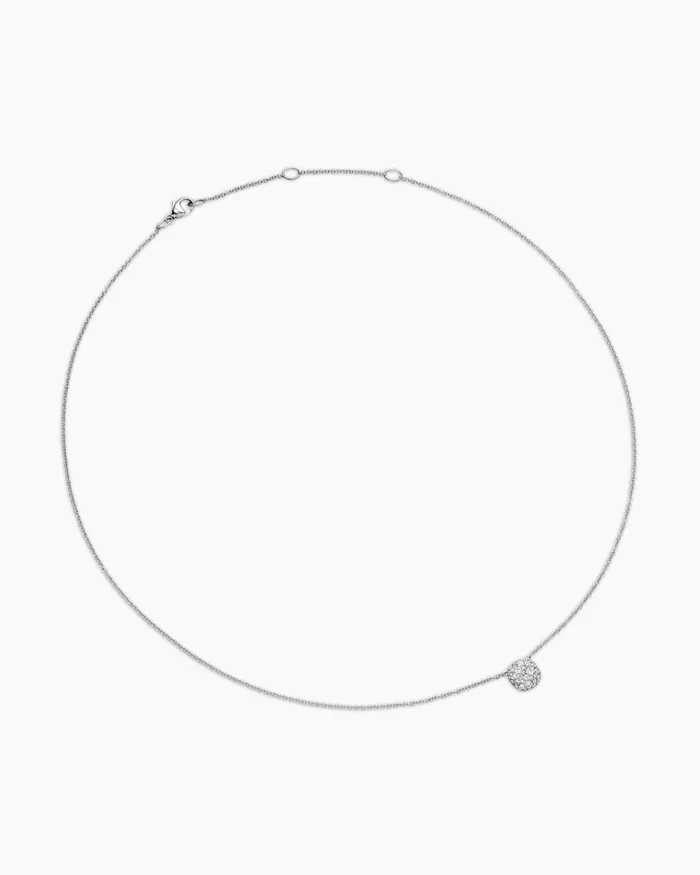 Cushion Pendant Necklace In 18K White Gold With Diamonds 8mm Women David Yurman Pendant Cushion Pendant Necklace In 18K White Gold With Diamonds 8mm Women David Yurman Pendant