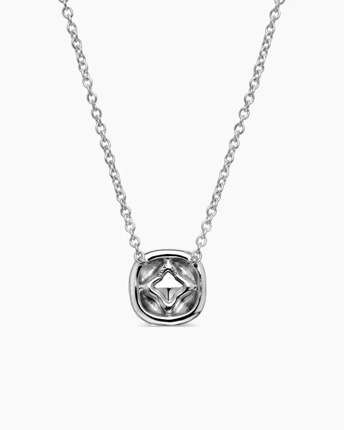 Cushion Pendant Necklace In 18K White Gold With Diamonds 8mm Women David Yurman Pendant Cushion Pendant Necklace In 18K White Gold With Diamonds 8mm Women David Yurman Pendant