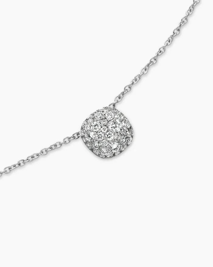 Cushion Pendant Necklace In 18K White Gold With Diamonds 8mm Women David Yurman Pendant Cushion Pendant Necklace In 18K White Gold With Diamonds 8mm Women David Yurman Pendant
