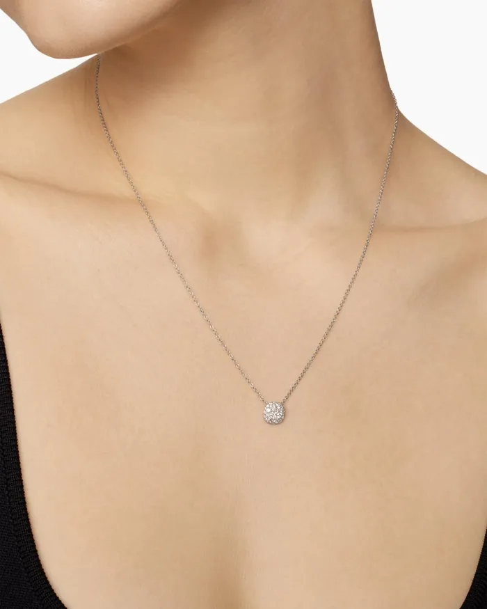 Cushion Pendant Necklace In 18K White Gold With Diamonds 8mm Women David Yurman Pendant Cushion Pendant Necklace In 18K White Gold With Diamonds 8mm Women David Yurman Pendant