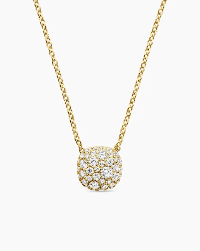 Cushion Pendant Necklace In 18K Yellow Gold With Diamonds 8mm Women David Yurman Pendant Cushion Pendant Necklace In 18K Yellow Gold With Diamonds 8mm Women David Yurman Pendant