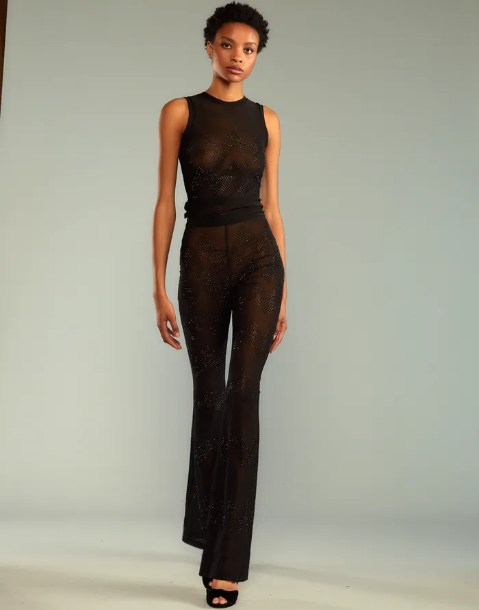 Cynthia Rowley Amelia Crystal Mesh Pants Women Bottoms Cynthia Rowley Amelia Crystal Mesh Pants Women Bottoms