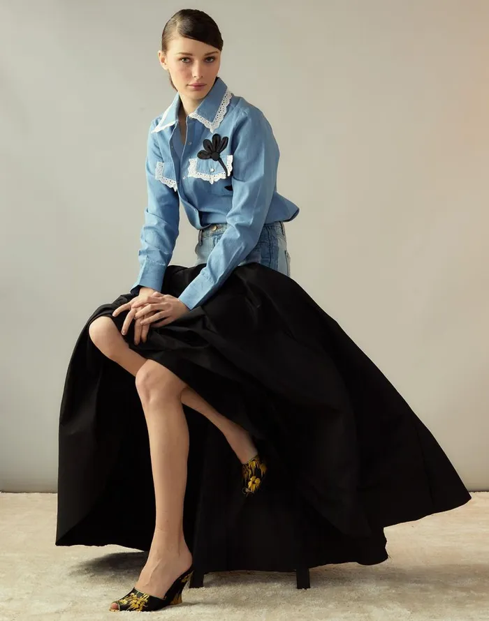 Cynthia Rowley Denim Taffeta Skirt Women Bottoms Cynthia Rowley Denim Taffeta Skirt Women Bottoms
