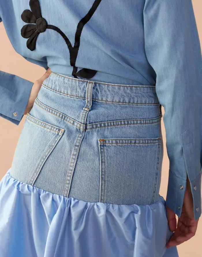 Cynthia Rowley Denim Taffeta Skirt Women Bottoms Cynthia Rowley Denim Taffeta Skirt Women Bottoms