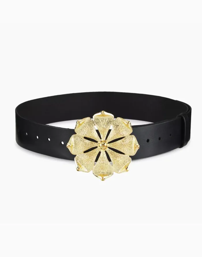 Cynthia Rowley Gold Flower Buckle Belt Women Accessories and Gifts