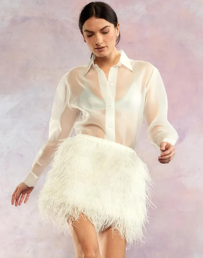 Cynthia Rowley Organza Button Down Shirt Women Tops Cynthia Rowley Organza Button Down Shirt Women Tops