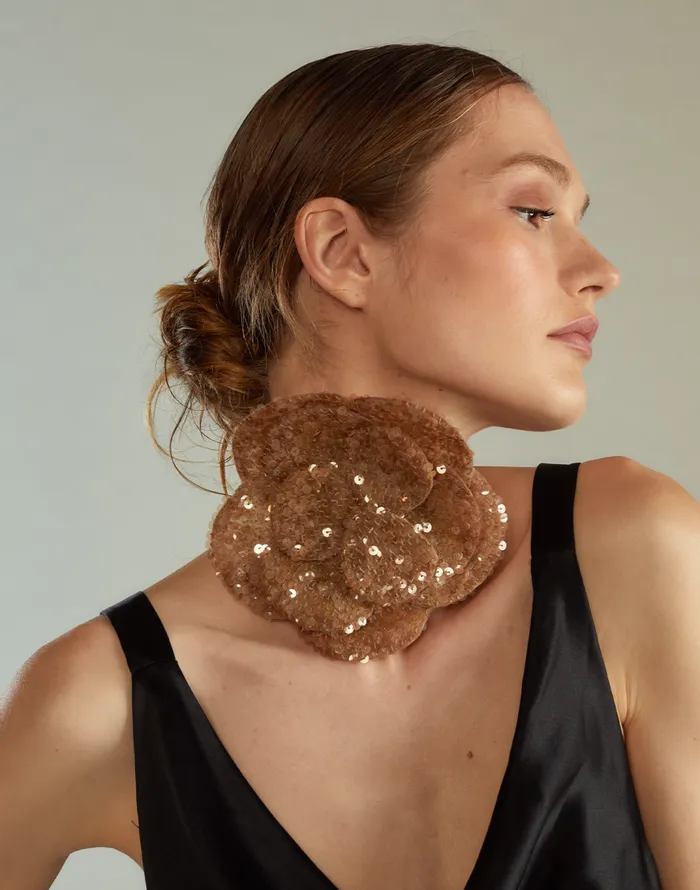 Cynthia Rowley Sequin Flower Tie Women Party Shop
