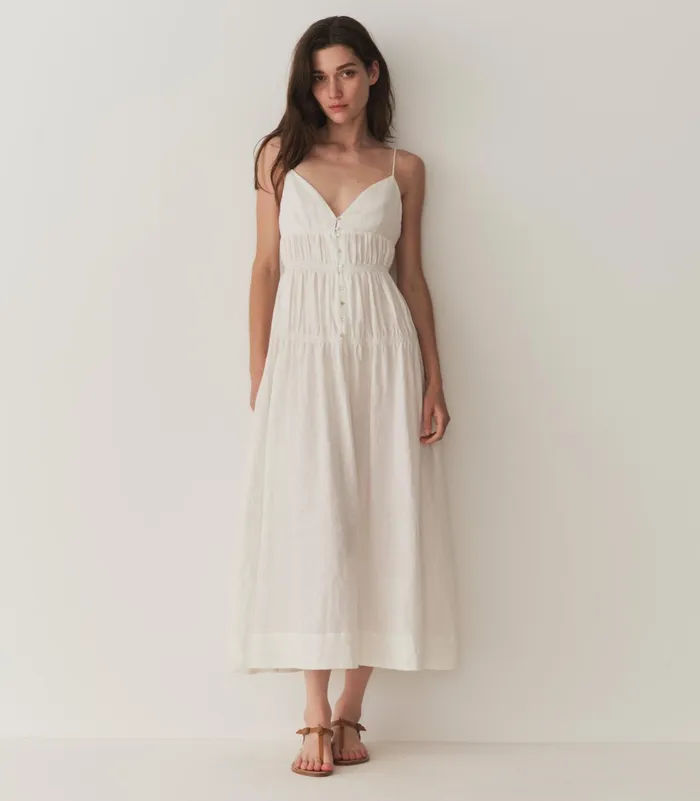DEN Dresses Women Irina Linen Dress Salt DEN Dresses Women Irina Linen Dress Salt