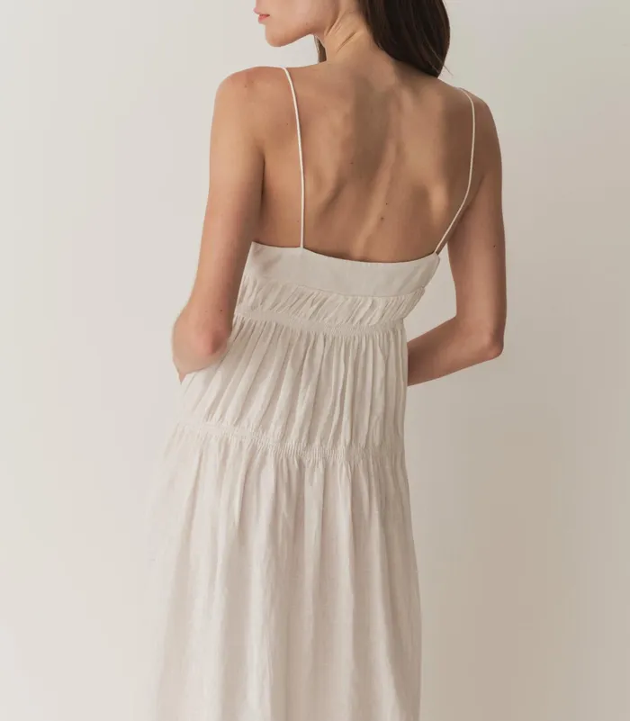 DEN Dresses Women Irina Linen Dress Salt DEN Dresses Women Irina Linen Dress Salt